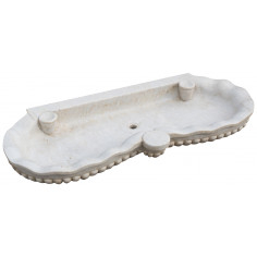 Vasca smerlata in marmo bianco L120xPR56xH15 cm