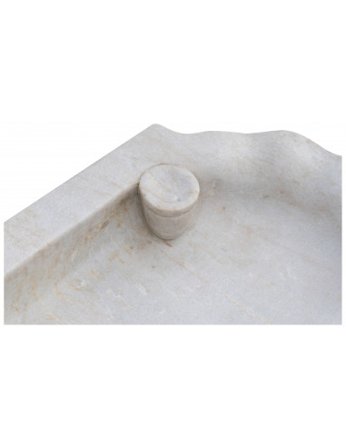 Vasca smerlata in marmo bianco L120xPR56xH15 cm Vasca smerlata in marmo bianco L120xPR56xH15 cm