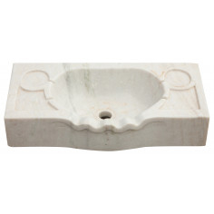 Lavandino smerlato in marmo bianco  L60xPR30xH14 cm