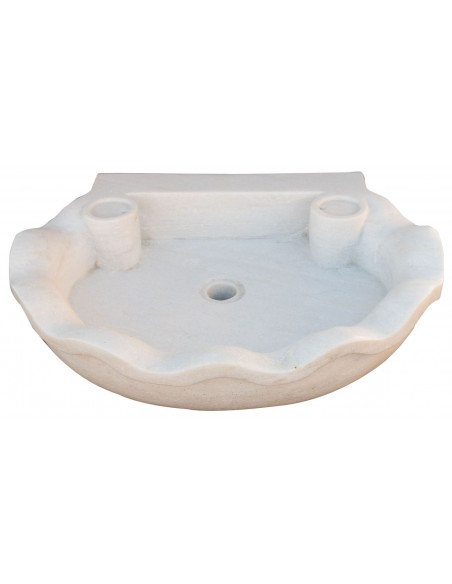 Pia de mármore branco L60xDP50xH13 cm