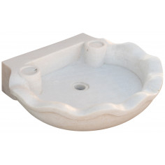 Pia de mármore branco L60xDP50xH13 cm