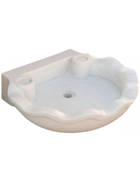 Pia de mármore branco L60xDP50xH13 cm
