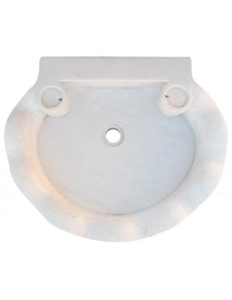 Pia de mármore branco L60xDP50xH13 cm
