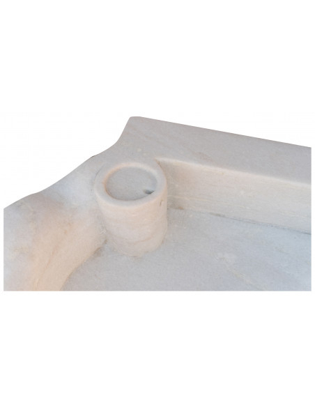 Pia de mármore branco L60xDP50xH13 cm