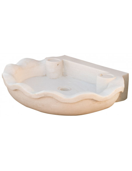 Pia de mármore branco L60xDP50xH13 cm