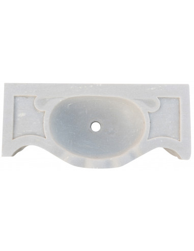 Lavandino in marmo bianco L70xPR33xH17 cm Lavandino in marmo bianco L70xPR33xH17 cm