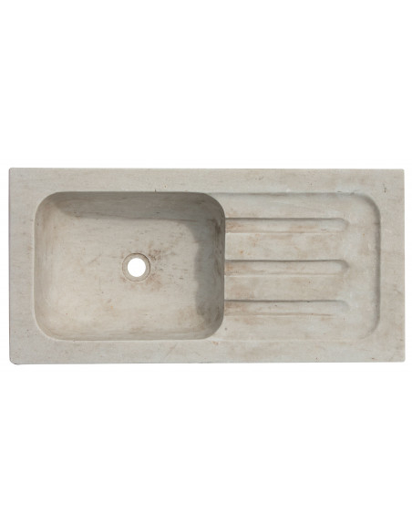 Pia de mármore branco L82xDP41xH18 cm