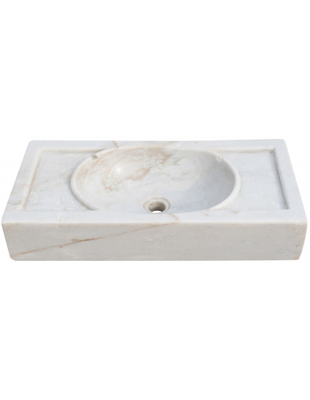 Pia de mármore branco L69xDP35xH12 cm