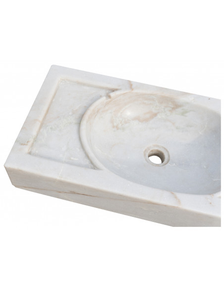 Pia de mármore branco L69xDP35xH12 cm