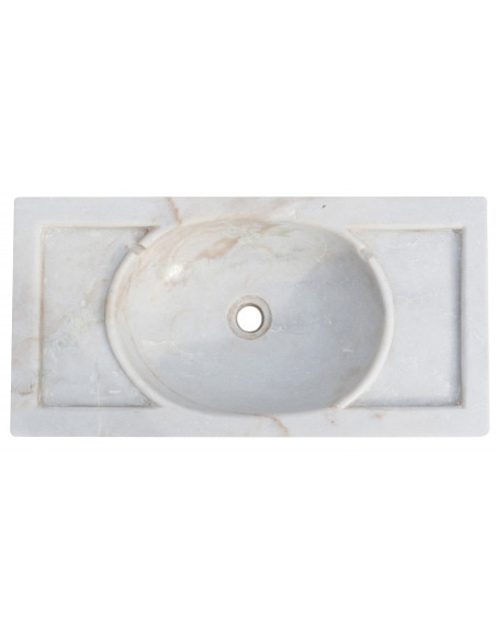 Pia de mármore branco L69xDP35xH12 cm
