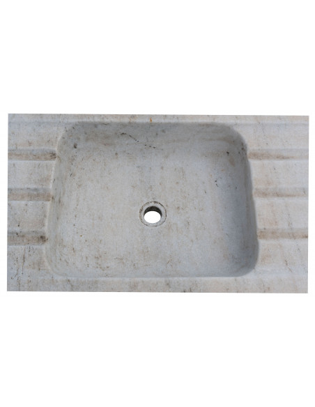 Pia de mármore branco L102xDP41xH15 cm