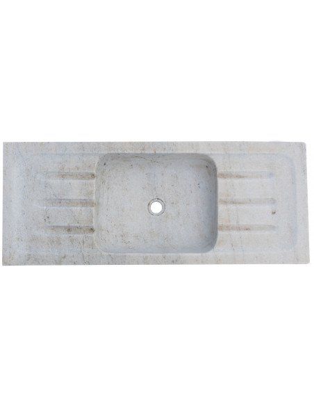 Pia de mármore branco L102xDP41xH15 cm