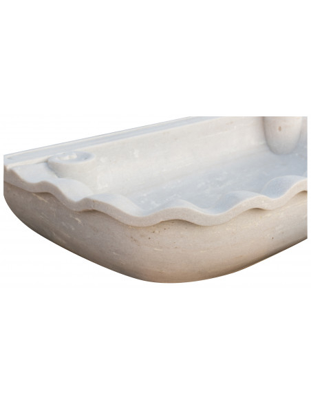 Pia de mármore branco L95xDP54xH17 cm