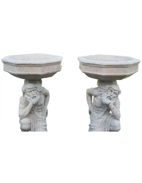 Par de estátuas de mármore L74XDP74X130 cm cada