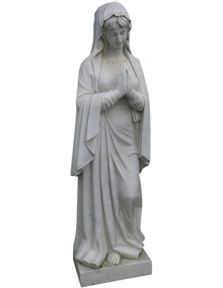 Madonna di Lourdes in marmo L62xPR45xH215 cm