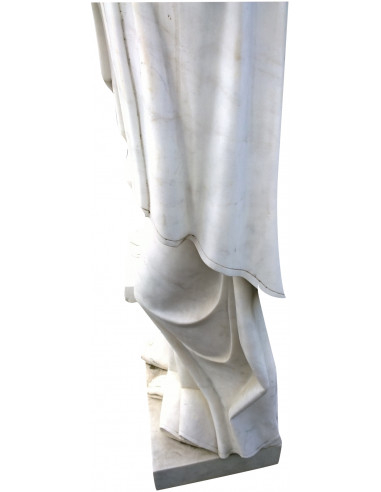 Madonna di Lourdes in marmo L62xPR45xH215 cm Madonna di Lourdes in marmo L62xPR45xH215 cm