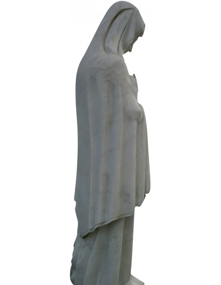 Madonna di Lourdes in marmo L62xPR45xH215 cm