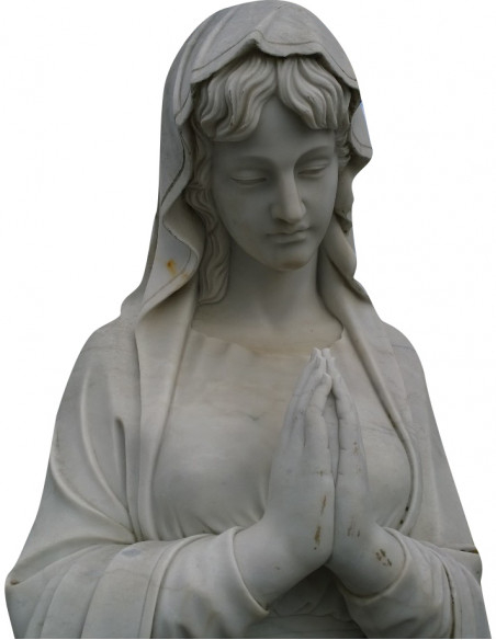Madonna di Lourdes in marmo L62xPR45xH215 cm