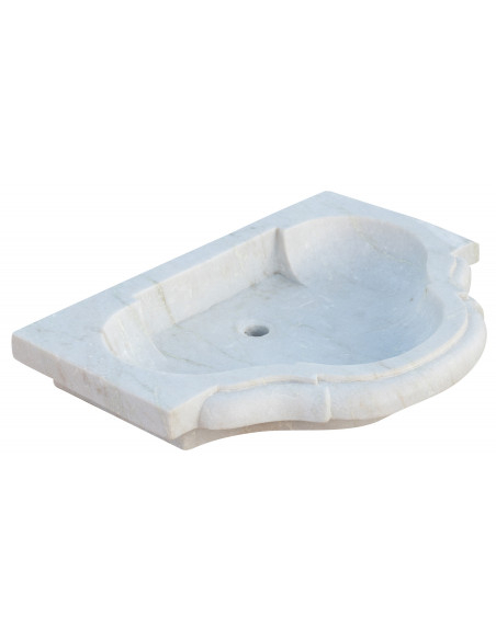 Pia de mármore branco L77xDP55xH13 cm