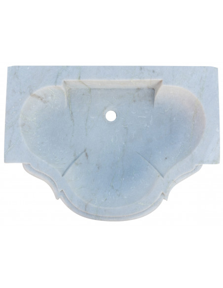 Pia de mármore branco L77xDP55xH13 cm
