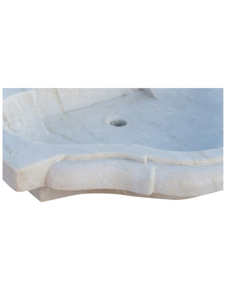 Pia de mármore branco L77xDP55xH13 cm