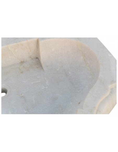 Acquaio in marmo bianco  L77xPR55xH13 cm
