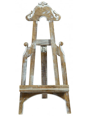 Portaquadro da appoggio in legno finitura bianca anticata L31xPR14xH66 cm Portaquadro da appoggio in legno finitura bianca anticata L31xPR14xH66 cm