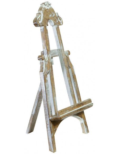Portaquadro da appoggio in legno finitura bianca anticata L31xPR14xH66 cm