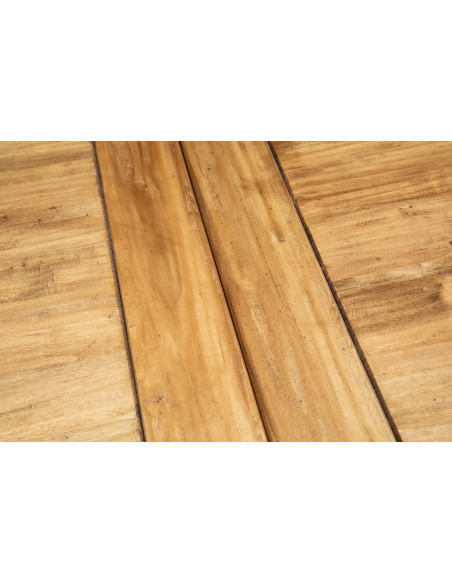 Tavolo Country allungabile in legno massello di tiglio finitura naturale 220x100x80 cm. Made in Italy