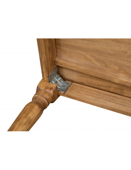 Tavolo Country allungabile in legno massello di tiglio finitura naturale 220x100x80 cm. Made in Italy