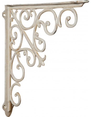 Mensola a muro in ghisa L39xP5xH39 cm finitura bianca anticata - Biscottini.it