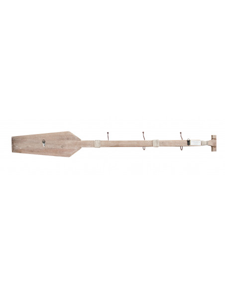 Attaccapanni da parete a forma di remo in legno massello L116,5XPR6,5XH15 cm