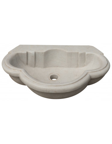 Lavandino em mármore branco L57xPR37xH16 cm Lavandino em mármore branco L57xPR37xH16 cm