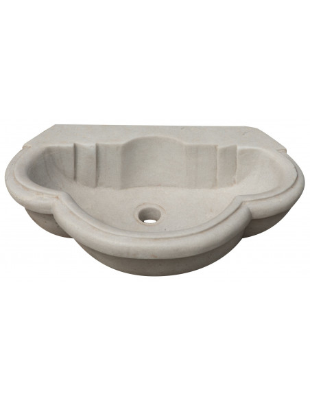 Lavandino in marmo bianco  L57xPR37xH16 cm